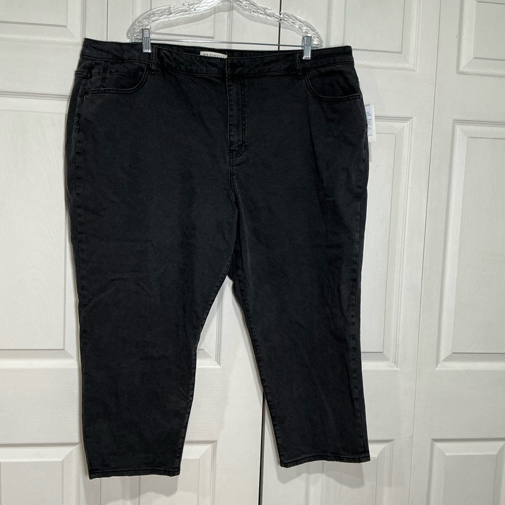 🤎 NWT Eloquii Black Ankle Denim Plus Size Slim Denim Jeans - Size 24
